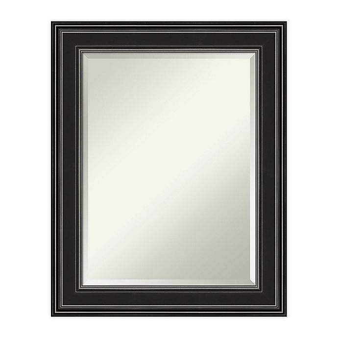 Amanti Art Ridge 24-Inch x 30-Inch Framed Bathroom Vanity Mirror in Black