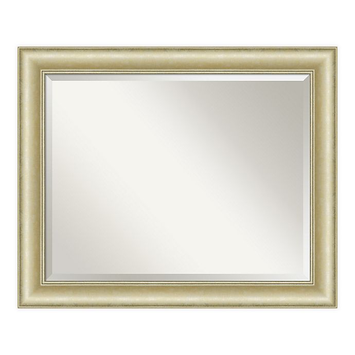 Amanti Art Textured Light 33-Inch x 27-Inch Framed Bathroom Vanity Mirror in Gold