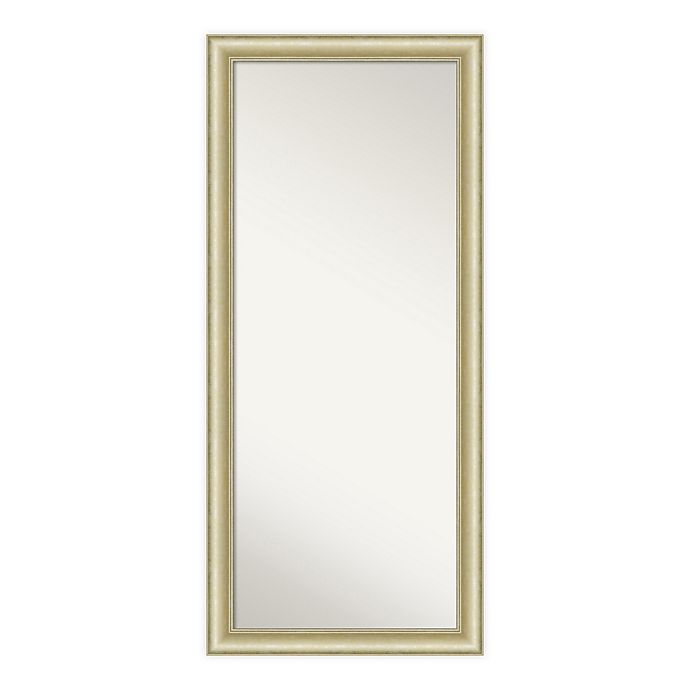 Amanti Art Textured Light 29 Inch X 65, Leaner Floor Mirror In Gold