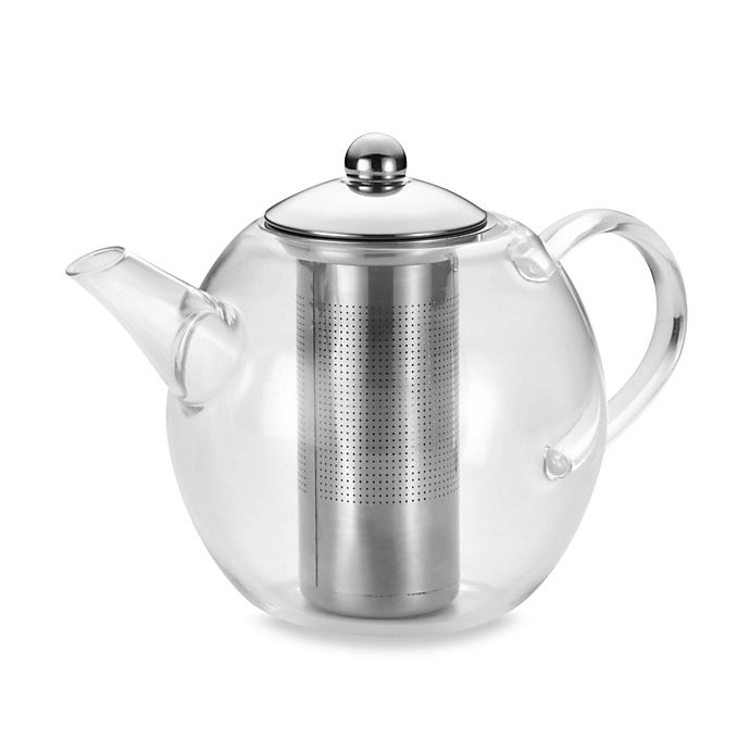 BonJour® 4-Cup Round Glass Teapot with Shut-Off Infuser