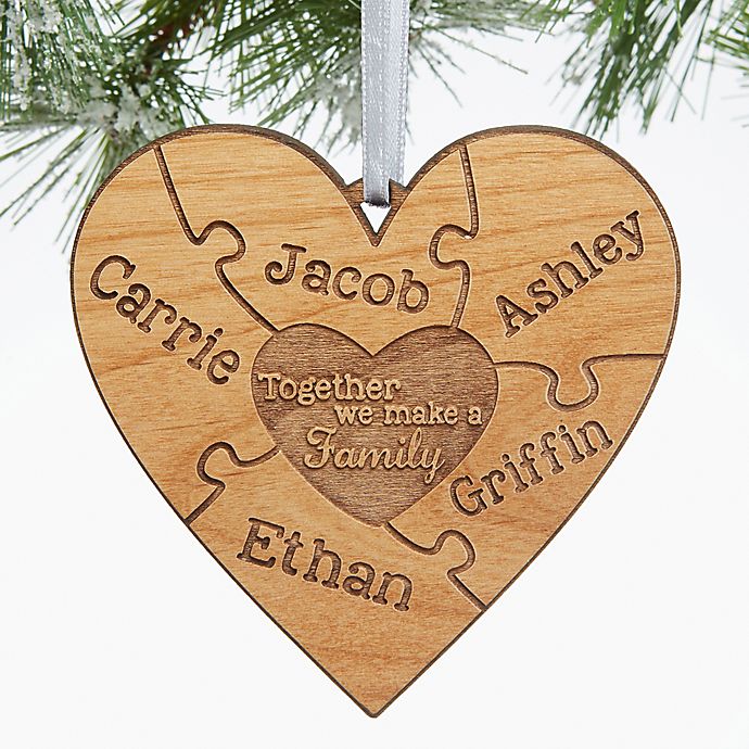 Together We Make A Family Christmas Personalized Ornament in Brown