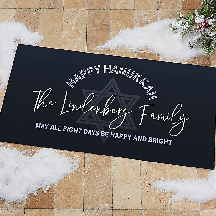 Happy Hanukkah Personalized Door Mat