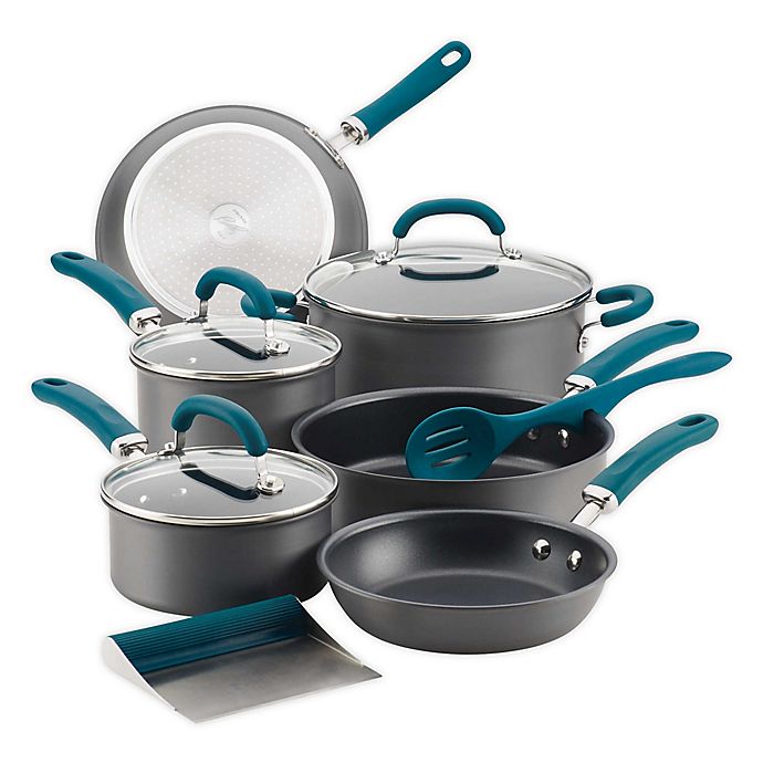 Rachael Ray™ Create Delicious Nonstick Hard-Anodized 11-Piece Cookware Set in Teal