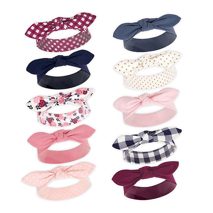 Hudson Baby® Floral One-Size 10-Pack Headbands in Pink
