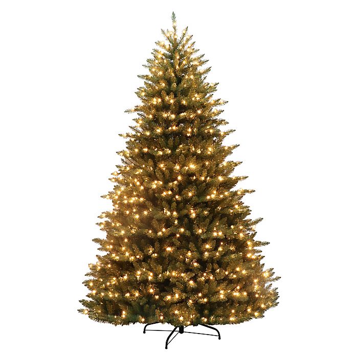 Puleo International 7.5-Foot Canadian Balsam Fir Pre-Lit Christmas Tree with Clear Lights