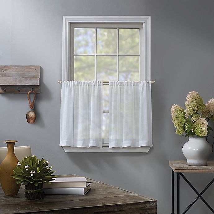 Linden 24-Inch Window Curtain Tier Pair in White