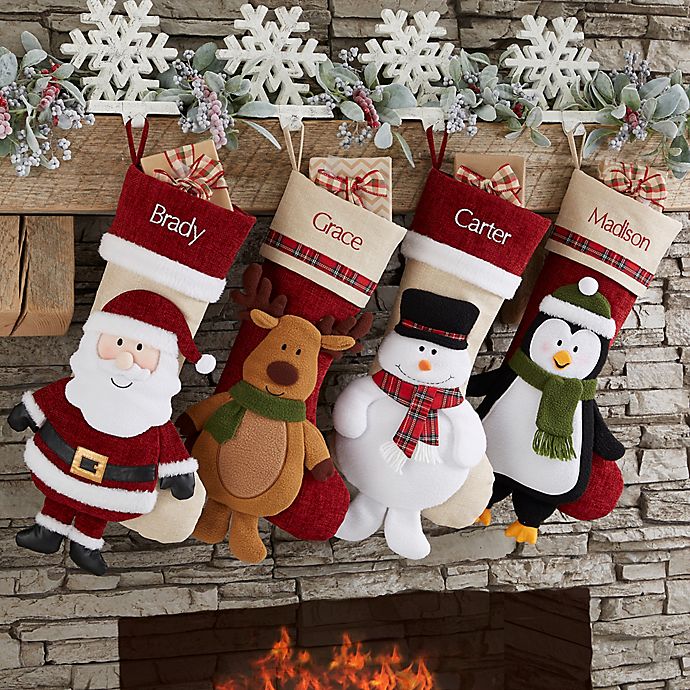 New 20" Long Christmas Needlepoint Stockings Santa Clause Christmas Tree Snowman 