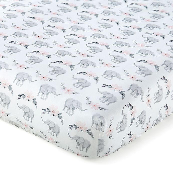 Levtex Baby® Heritage Elephants Fitted Crib Sheet in Pink/Grey