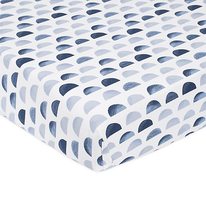 just born® Dream Ombre Moon Fitted Crib Sheet in Blue