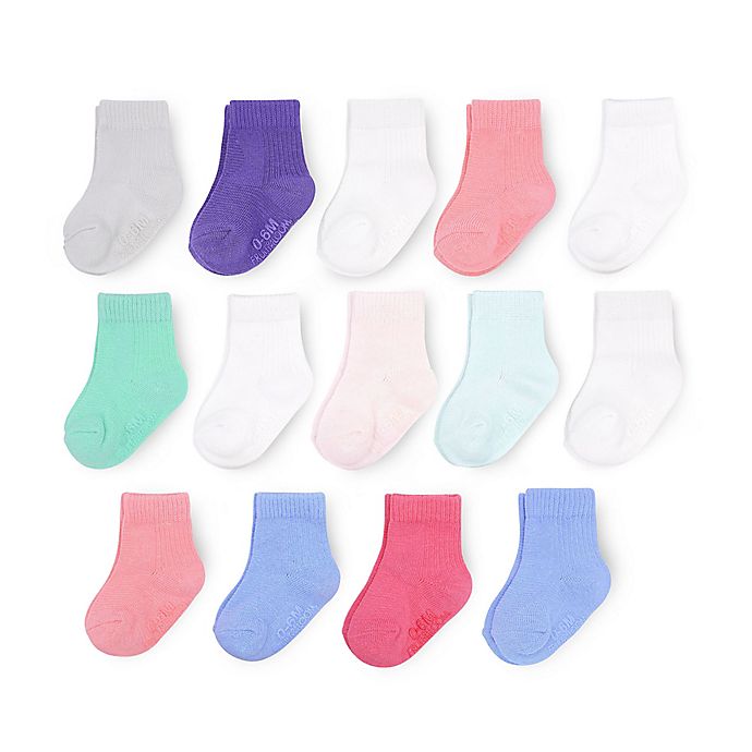 Fruit of the Loom 14-Pack Grow & Fit Flex Zones Stretch Socks in Pink