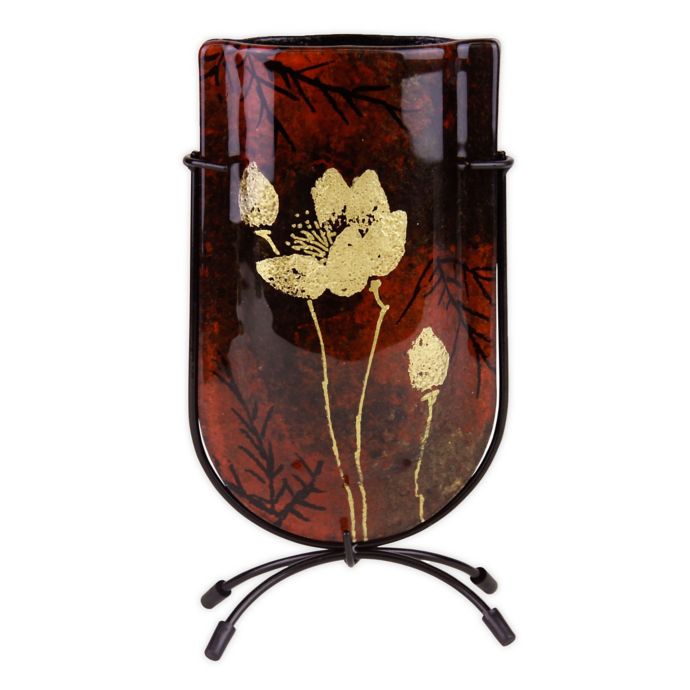 Jasmine Art Glass Gold Flower 9Inch Mini UShaped Vase Bed Bath & Beyond