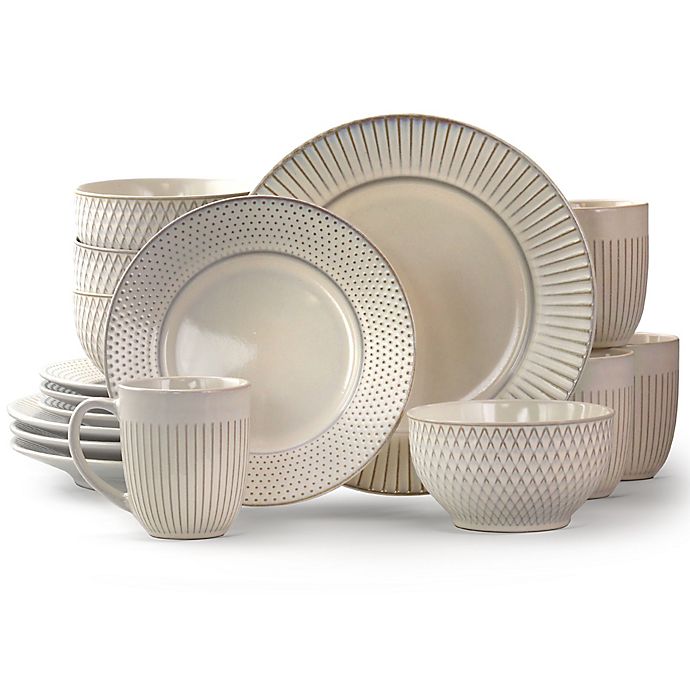 Elama Market Finds 16-Piece Dinnerware Set in White