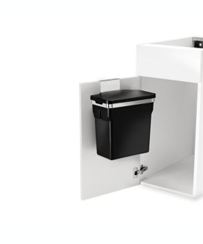 Bote de basura de acero cromado Simplehuman™ para interior de gabinete, 10 L