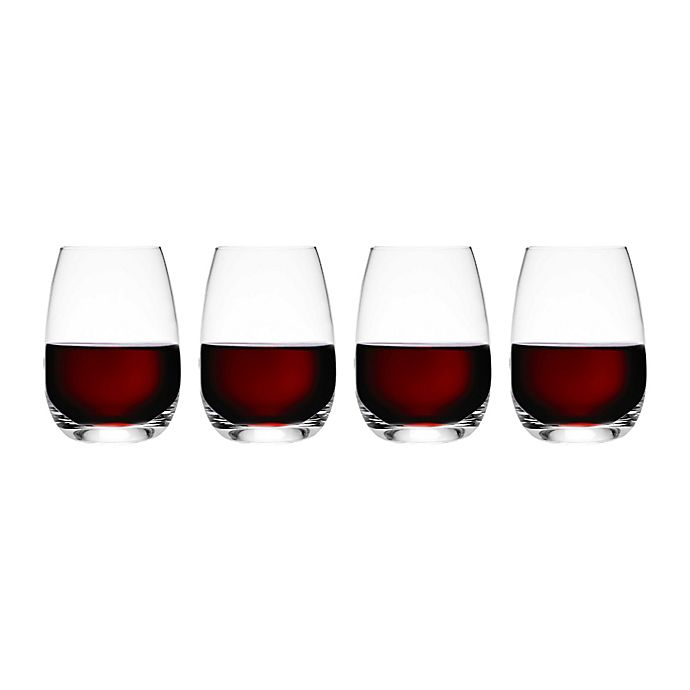 NEW LSA STEMLESS RED WINE GLASSES SET OF 4 GLASSWARE GLASS DRINK PARTY EVERYDAY
