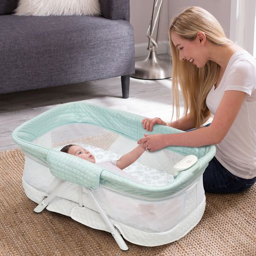 Simmons Kids Ultra Compact Mini Travel Bassinet In Aqua By Delta Children Bed Bath Beyond