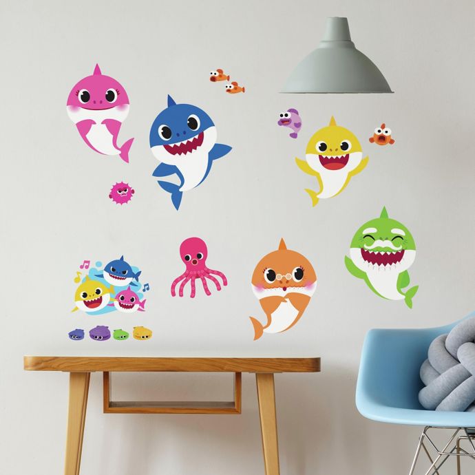 Roommates 35 Piece Baby Shark Peel And Stick Wall Decal Set Bed Bath Beyond