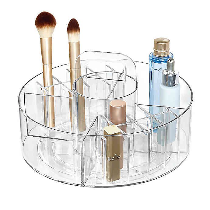 iDesign™ Clear Cosmetic Divided Spinner Caddy
