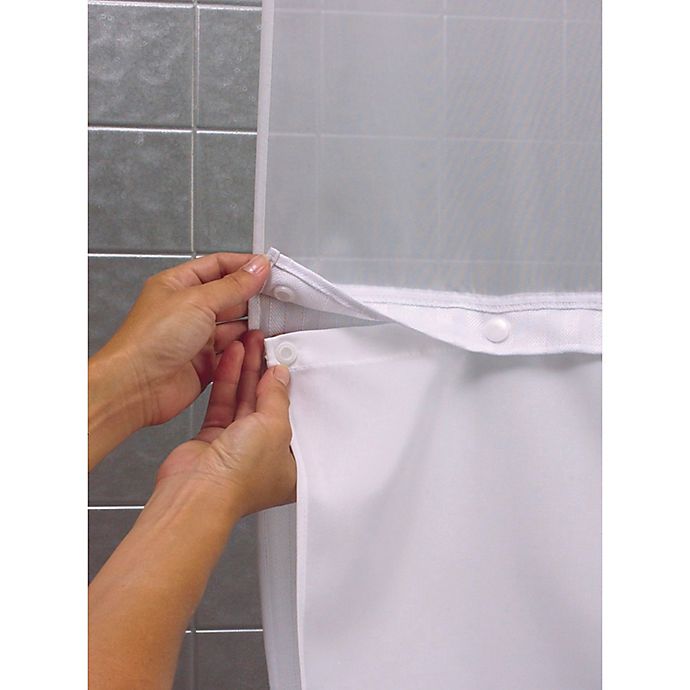 Hookless® It's a Snap™ Fabric Shower Curtain Liner in White