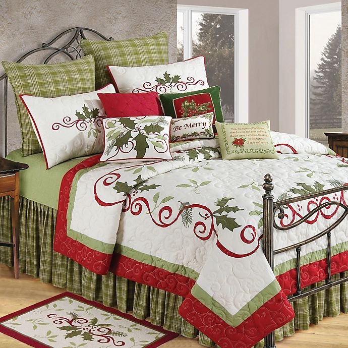 Holiday Garland King Christmas Quilt