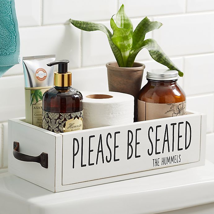 Bathroom Expressions Personalized Decorative Wood Storage Box