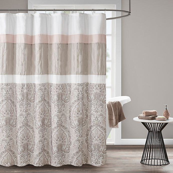 510 Design Shawnee Embroidered Shower Curtain in Blush