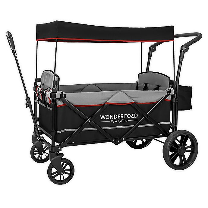 WonderFold Wagon X2 Double Stroller Wagon in Black