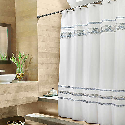 Croscill Spa Tile Fabric Shower, Bed Bath And Beyond Shower Curtains Fabric