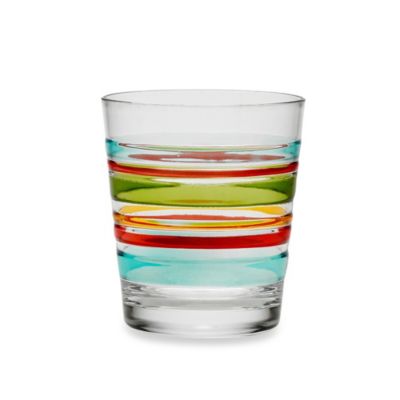 Riviera 3D Multi Stripe 16Ounce Acrylic Double OldFashioned Glass  Bed Bath \u0026 Beyond