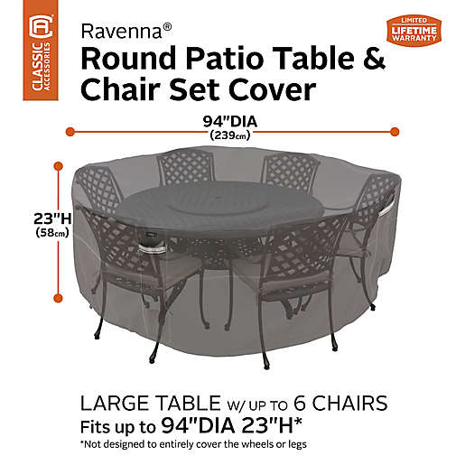 Ravenna Round Patio Table And Chair Set, Patio Table Cover Round
