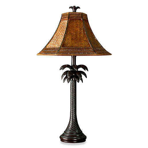 Coastal Palm Tree Table Lamp With, Palm Tree Lamp Shades