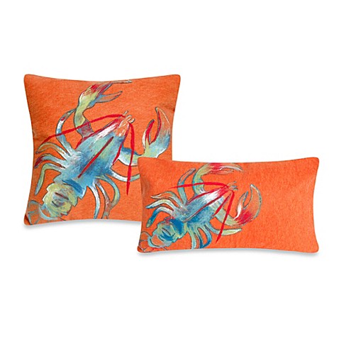 Liora Manne Outdoor Throw Pillow Collection in Lobster Orange - Bed Bath & Beyond