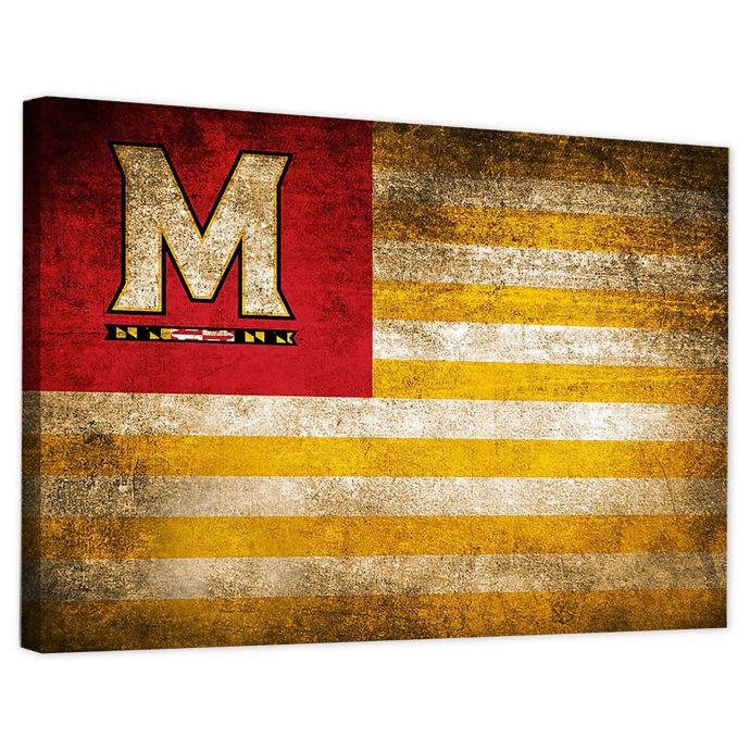 University of Maryland Framed Vintage Canvas Flag Wall Art Bed Bath
