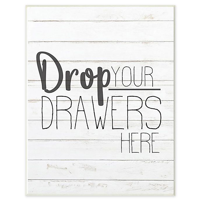 Drop Your Drawers Bathroom Laundry Wall Art in Black/White