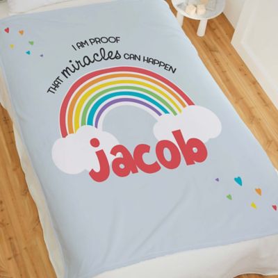 personalised rainbow blanket