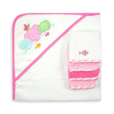 Just Bath by Just Born™ Love to Bathe 5-Piece Woven Hooded Towel ...