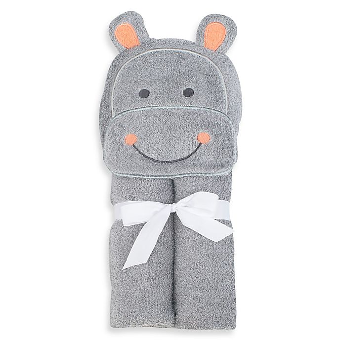 Just Bath by Just Born™ Love to Bathe Hippo Hooded Towel in Grey