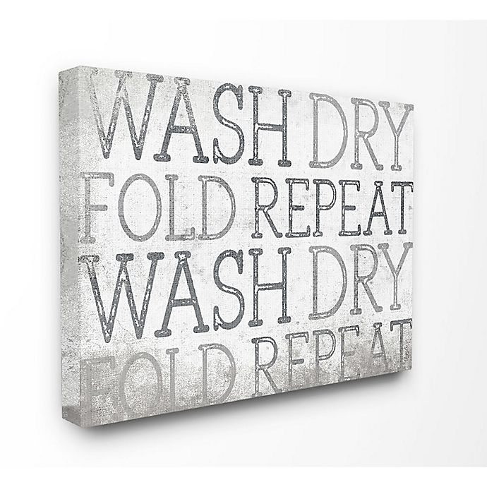 Wash Dry Fold Repeat Laundry Canvas Wall Art