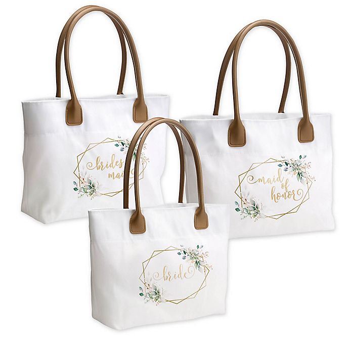 Lillian Rose™ Botanical Watercolor and Geometric Bridal Tote Bag Collection