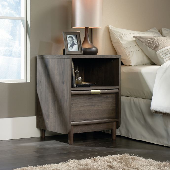 Sauder International Lux Nightstand In Fossil Oak Bed Bath Beyond