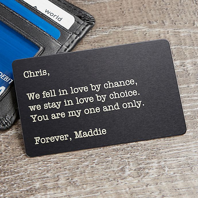The One I Love Personalized Metal Wallet Card
