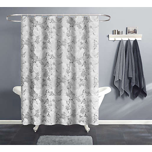 72 Inch Marble Bubble Shower Curtain, Blue Grey Marble Shower Curtain