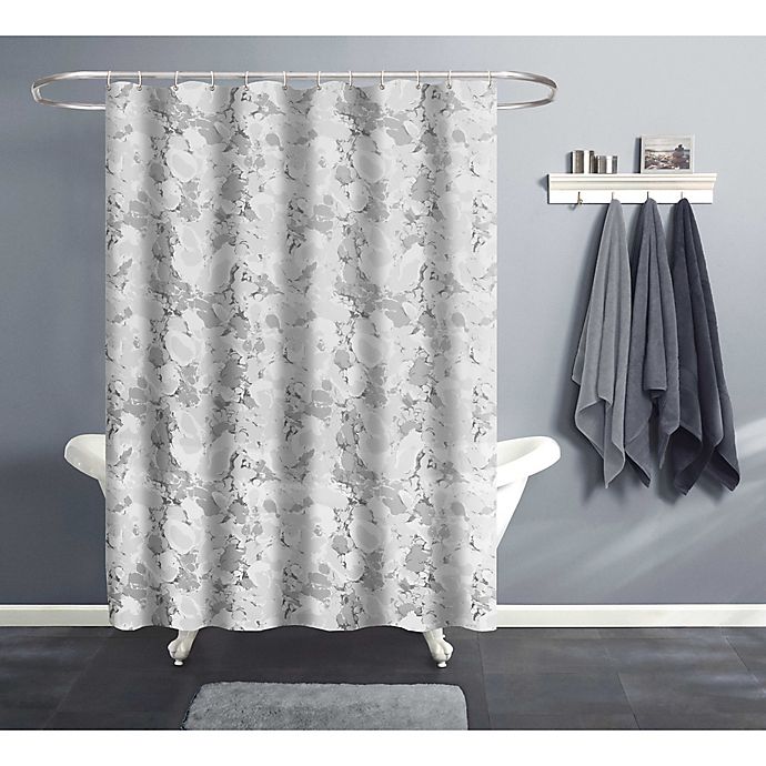 Grey Gold 50" W x 78" L MitoVilla Marble Stall Shower Curtain Liner 50 x 78 