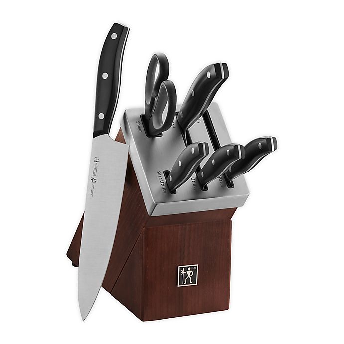 HENCKELS Definition 7-Piece Kitchen Knife Set with Self-Sharpening Knife Block