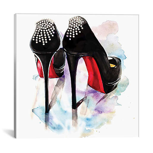 iCanvas Christian Louboutin Classic Heels 26-Inch Square Canvas Wall Art iCanvas Christian Louboutin Classic Heels 26-Inch Square Canvas Wall Art