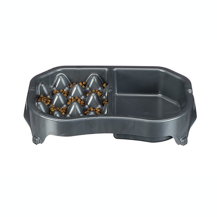 Neater Pets® Neater Slow Feeder Double Diner Controlled Feeding Bowl in Grey