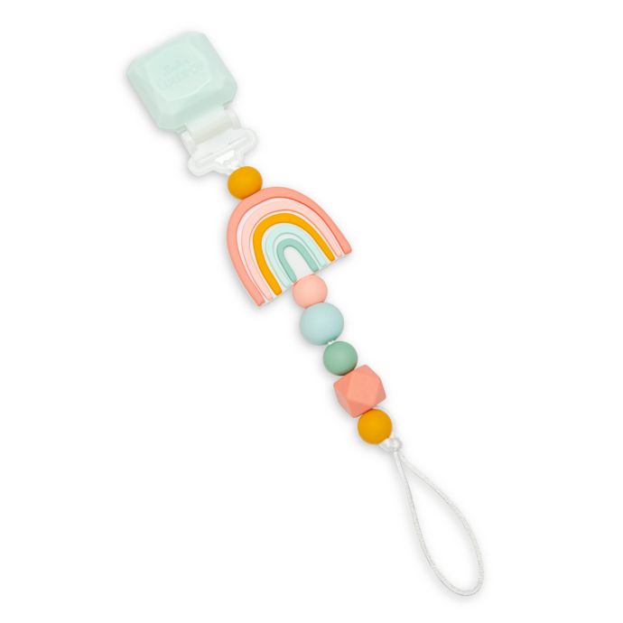 Bright Rainbow Pacifier Clip