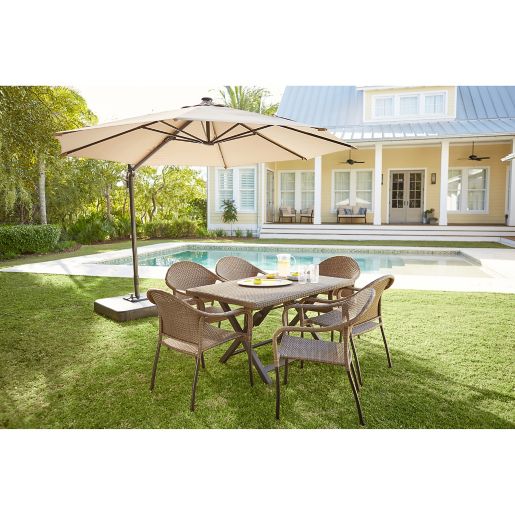 Destination Summer 11-Foot Round Solar Cantilever Umbrella | Bed Bath & Beyond