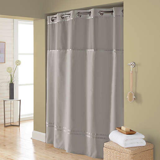 Escape 71 Inch X 74 Fabric Shower, Split Shower Curtain Liner