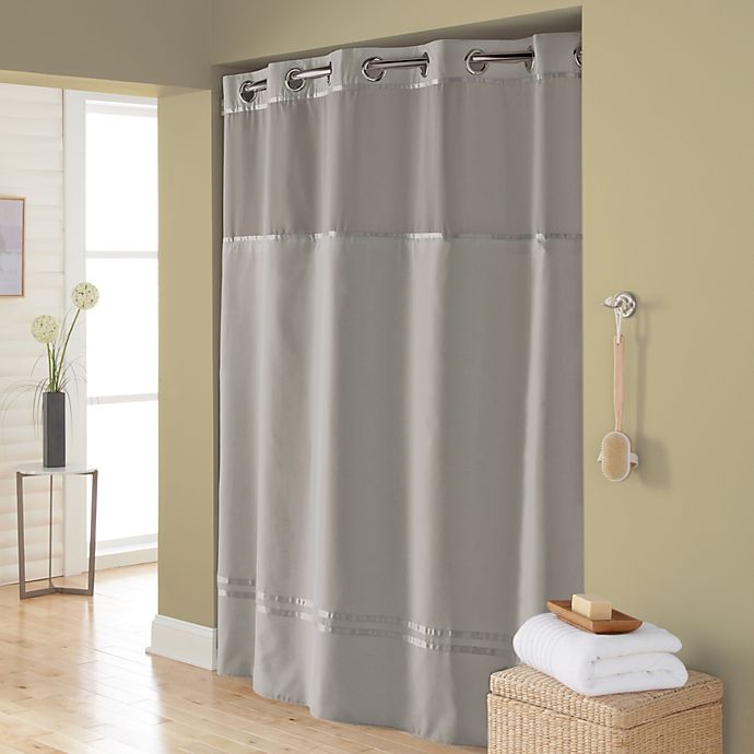 Hookless® Escape 71-Inch x 74-Inch Fabric Shower Curtain and Liner Set in Grey
