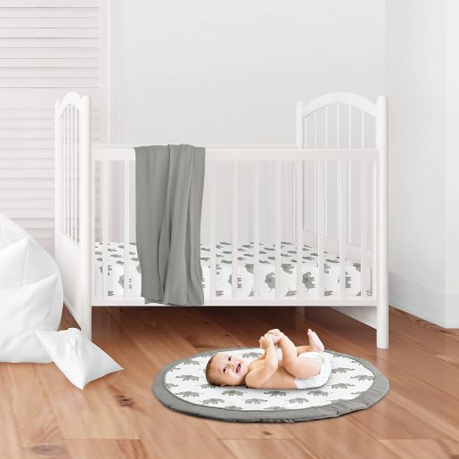 Sweet Jojo Designs Elephants Playmat In Grey Black Buybuy Baby